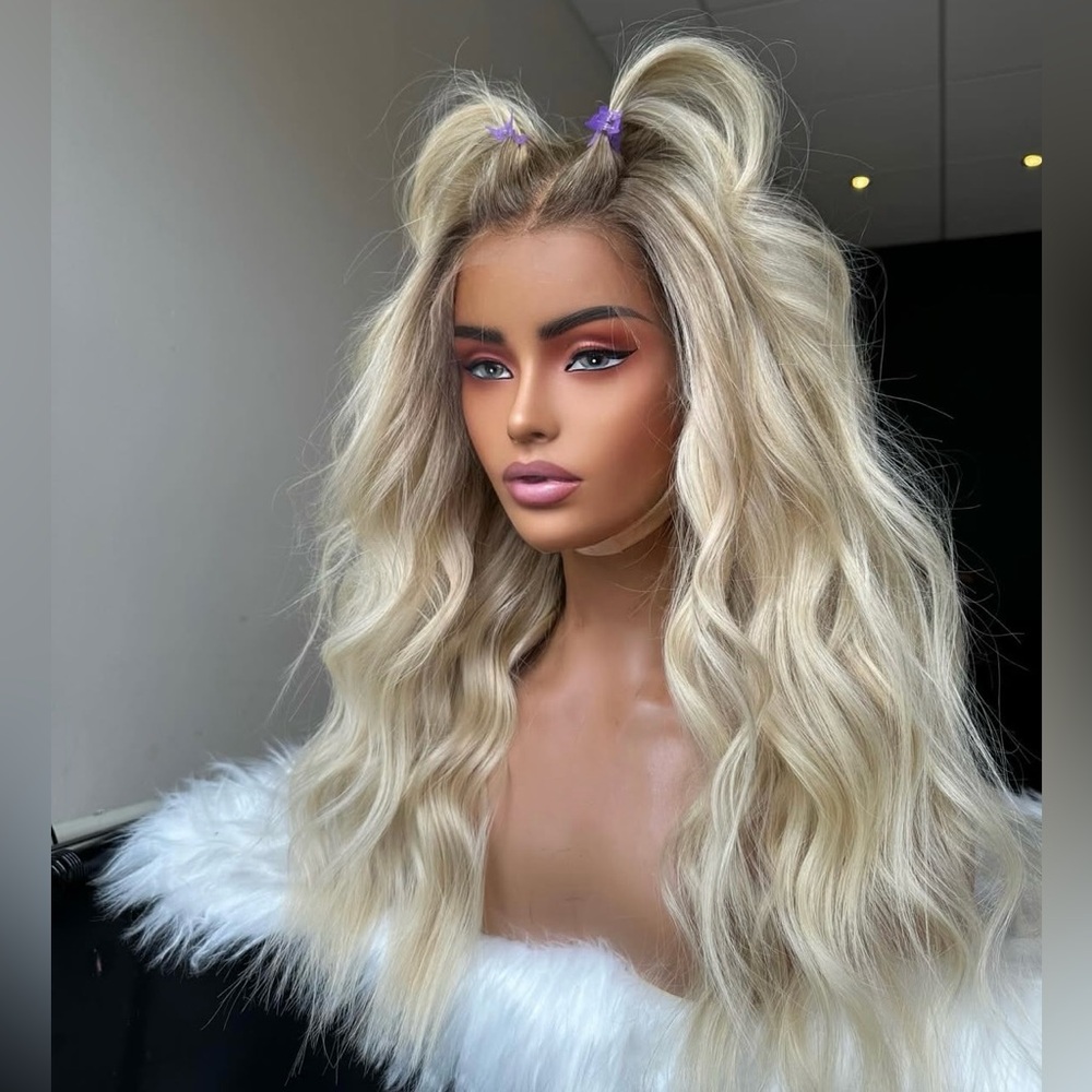 Blonde Wavy Human Hair wig